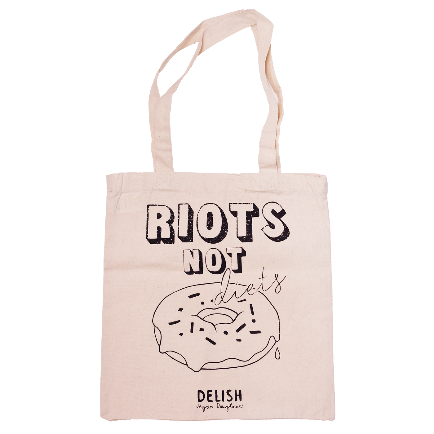 Totebag "Riots not diets"